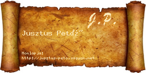 Jusztus Pető névjegykártya